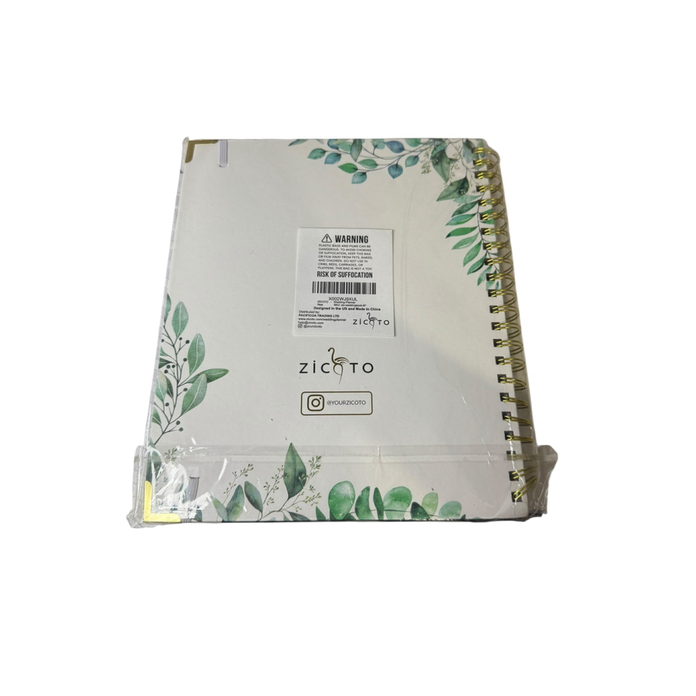 ZICOTO Wedding Planner Organizer White Green Gold Bridal Engagement Book - Picture 2 of 2